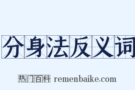 分身法反义词是什么意思的图片